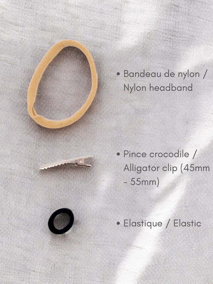 Mini-Boucles en bambou - Ivoire/Vieux Rose