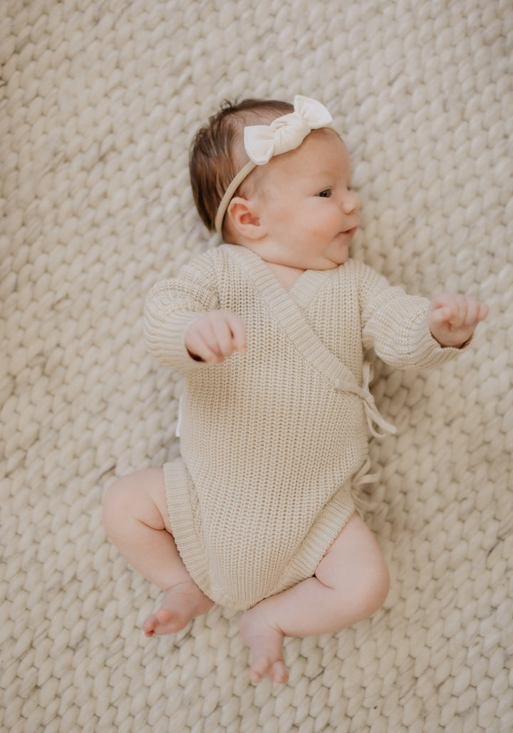 Mini-Boucles en bambou - Ivoire/Vieux Rose