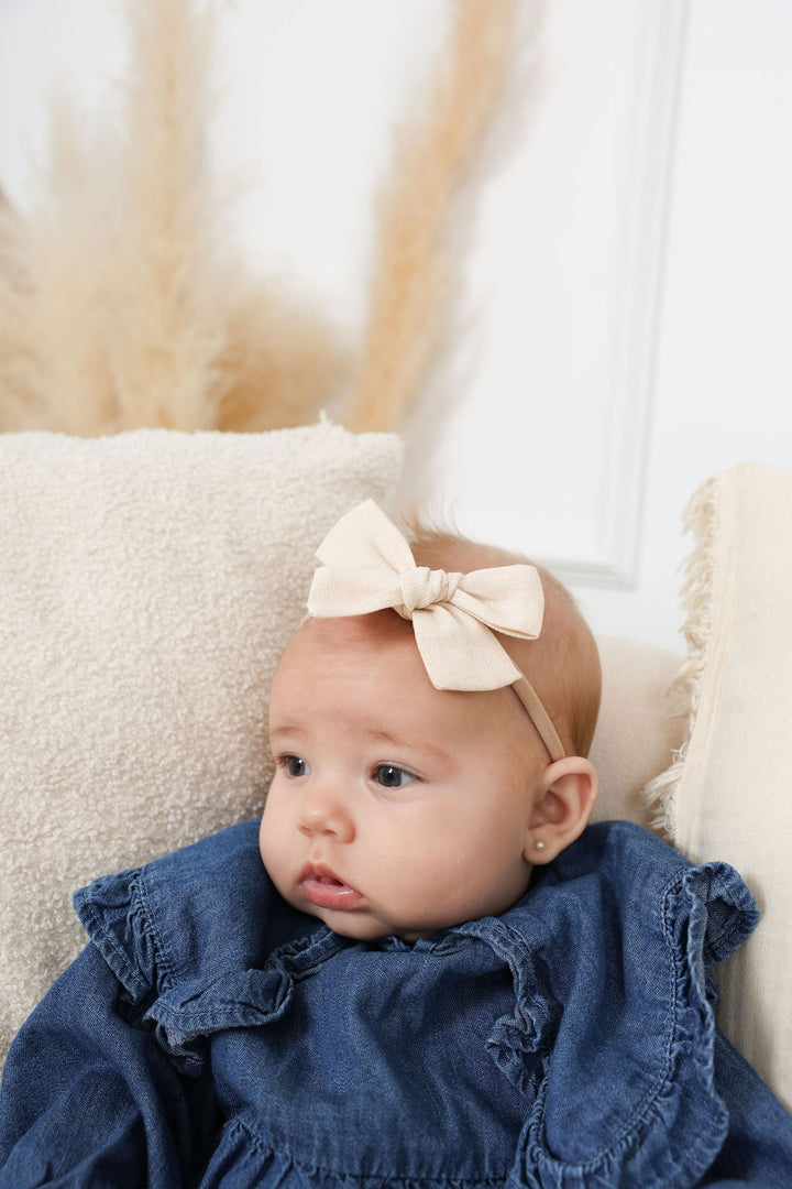 Boucles en lin - Ivoire/Beige