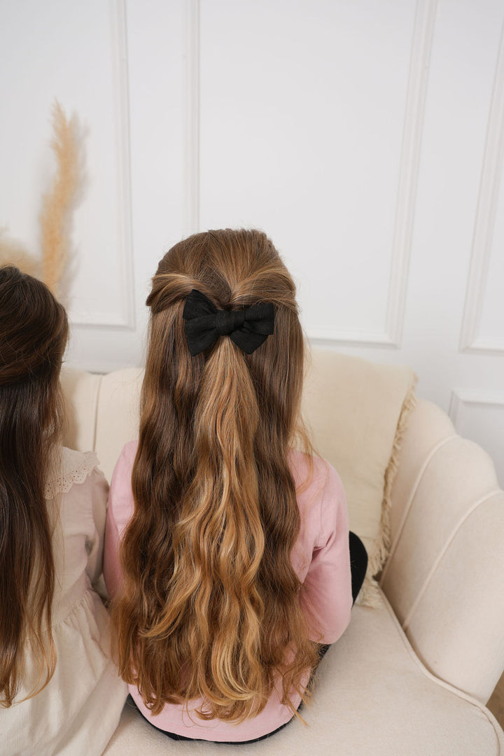 Boucles en lin - Terracotta/Noir