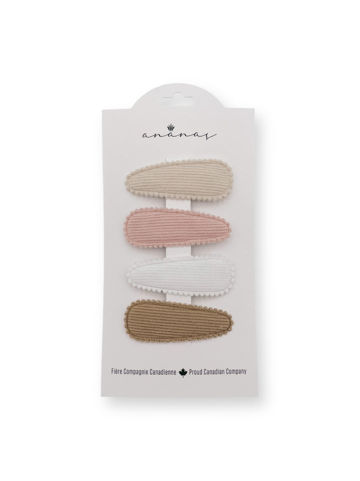 Barrettes en tissu - Velours côtelé