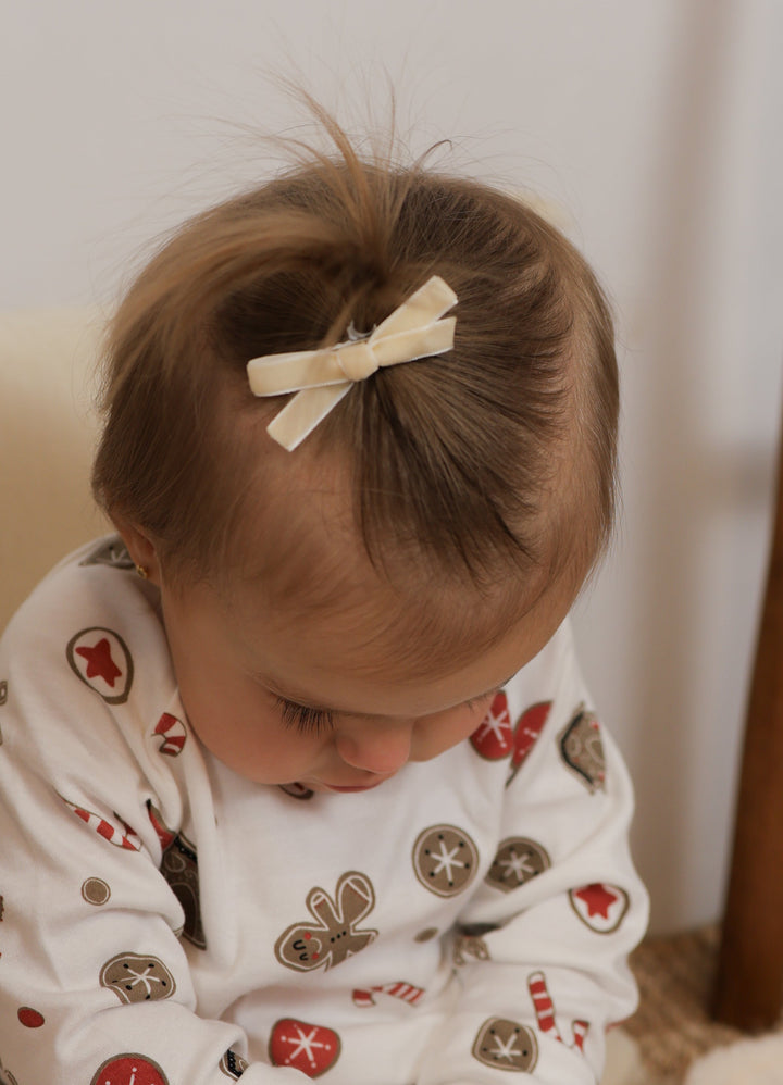 Bouclette Ruban de Velours - Crème et Rose