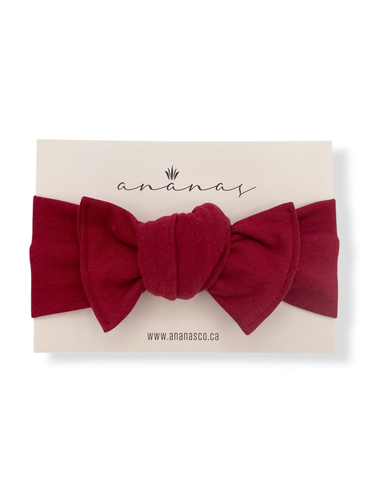 Bandeau boucle en bambou à nouer - Rouge pourpre