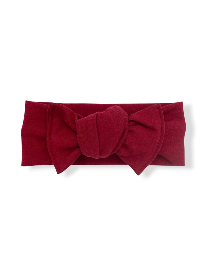 Bandeau boucle en bambou à nouer - Rouge pourpre
