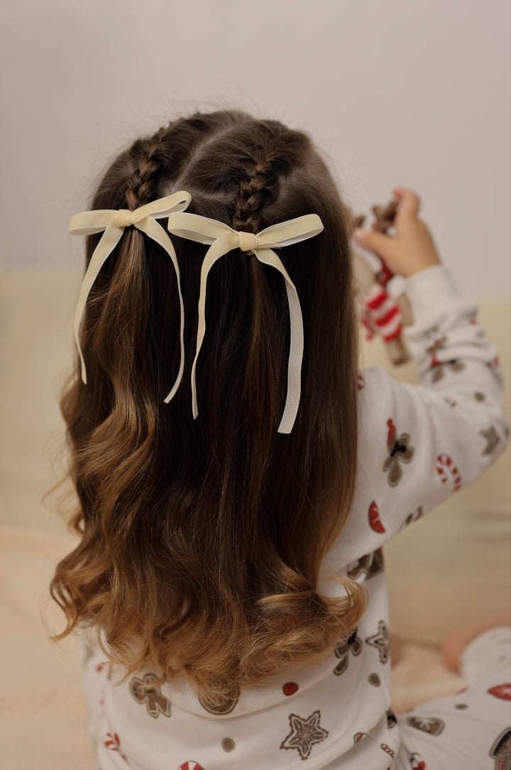 Boucle XL Ruban de Velours - Crème