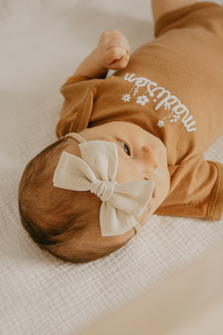 Boucles en lin - Ivoire/Beige
