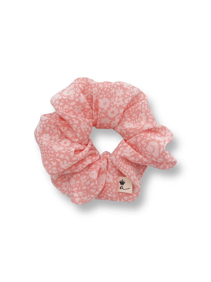 Chouchou chiffon - Fleuris rose
