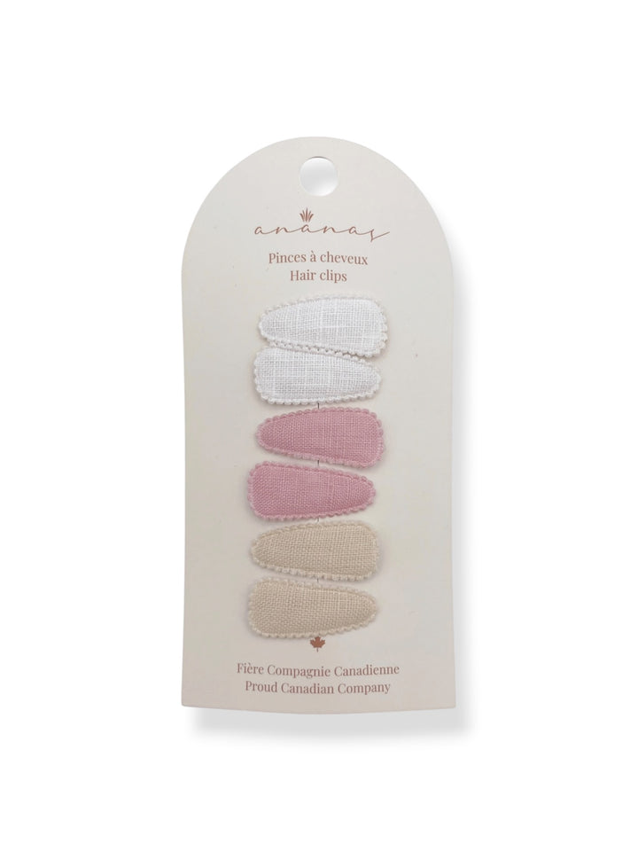 Mini Barrettes - Blanc/Rose/Ivoire