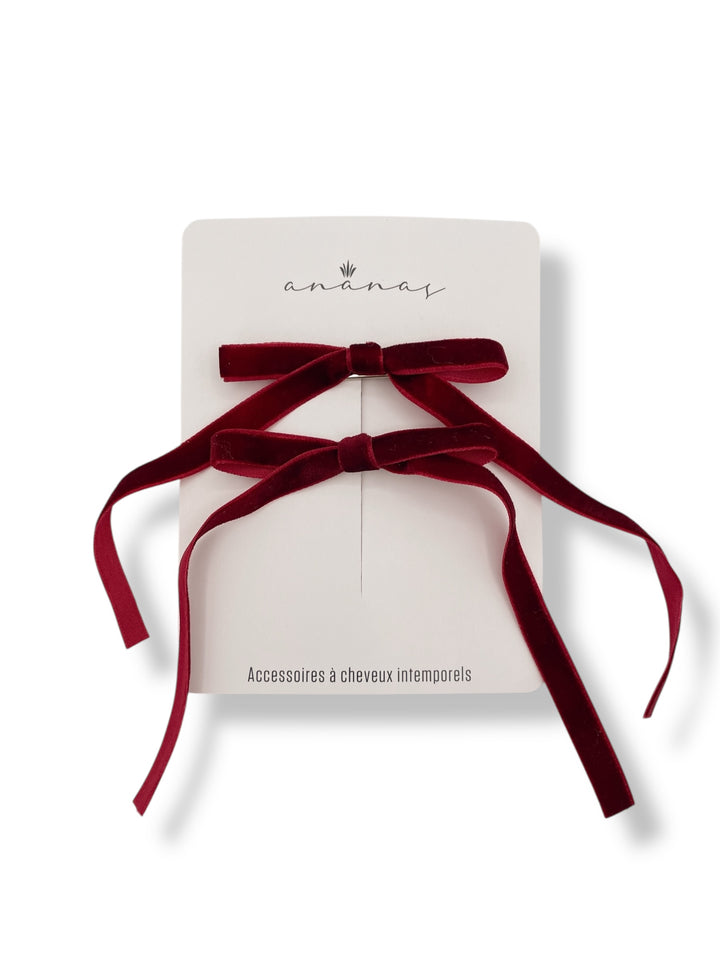 Boucle XL Ruban de Velours - Rouge