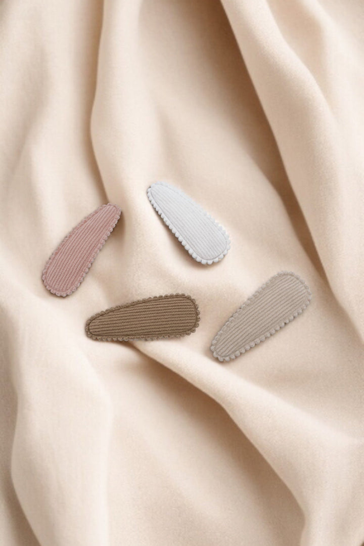 Barrettes en tissu - Velours côtelé